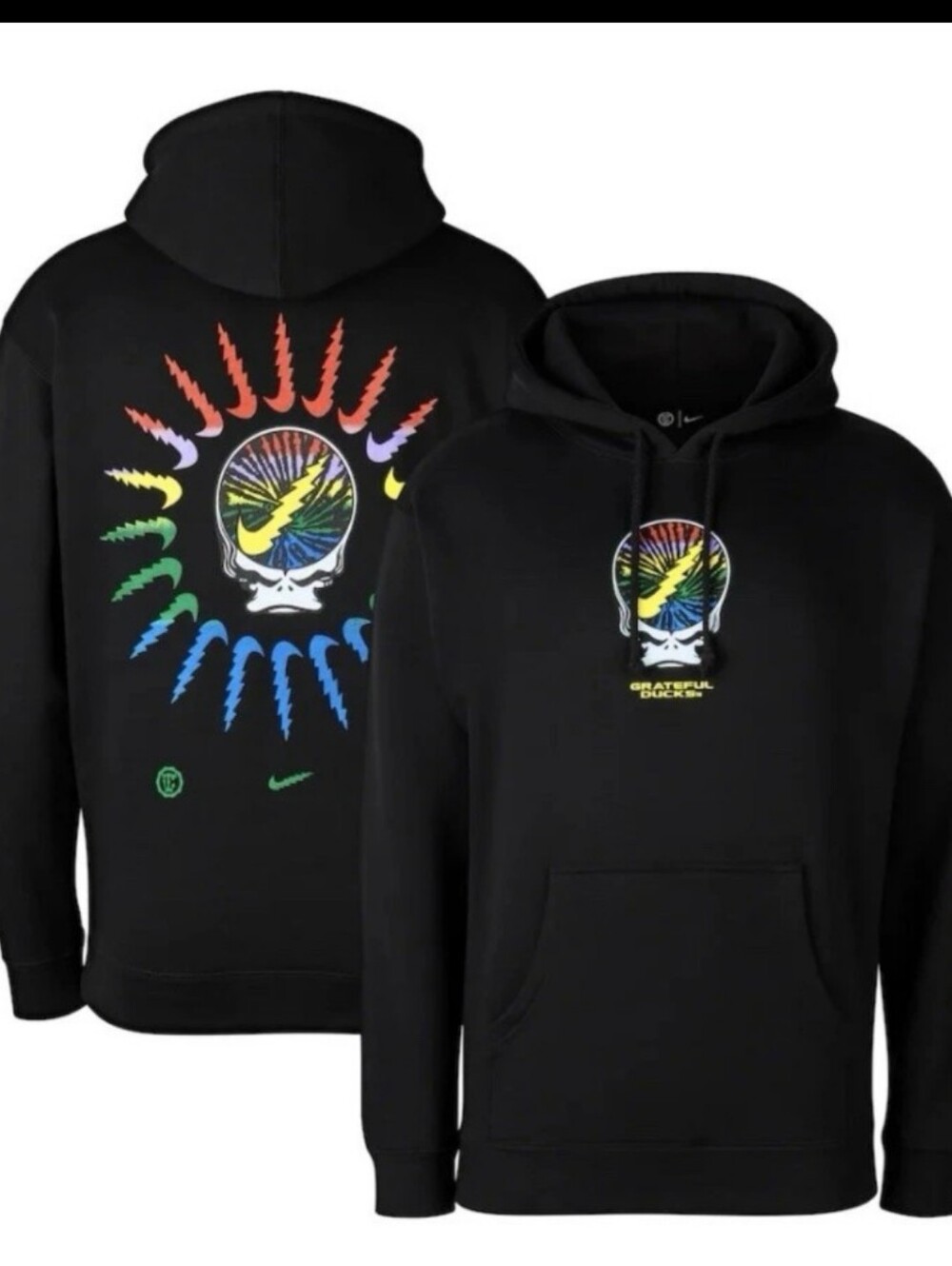 Nike X Grateful Dead X Oregon Ducks Bears Spiral Tie Dye Hoodie SZ L
